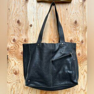Ellington black leather tote bag.